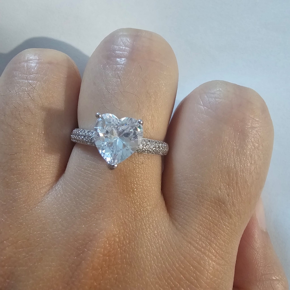 Heart Shape Elegant 925 sterling silver  ring - Picture 4 of 5